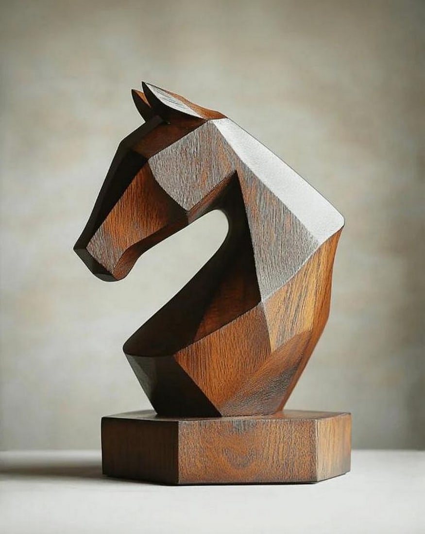 “Equus in Angles?? Wooden Horse Sculpture (1 of 4)