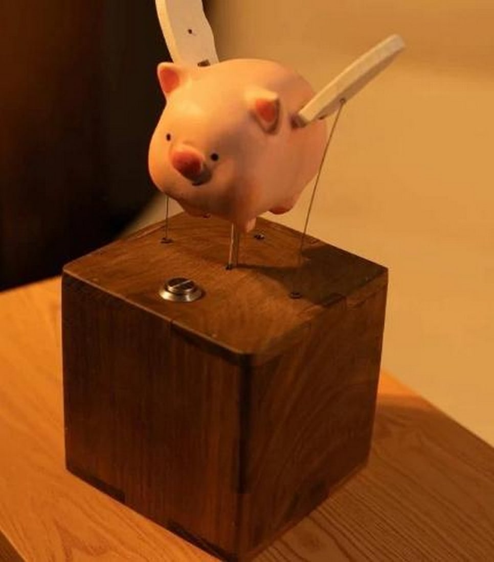 When Pigs Fly: Handcrafted Flying Pig Automaton in Premium Wood (1 of 5)