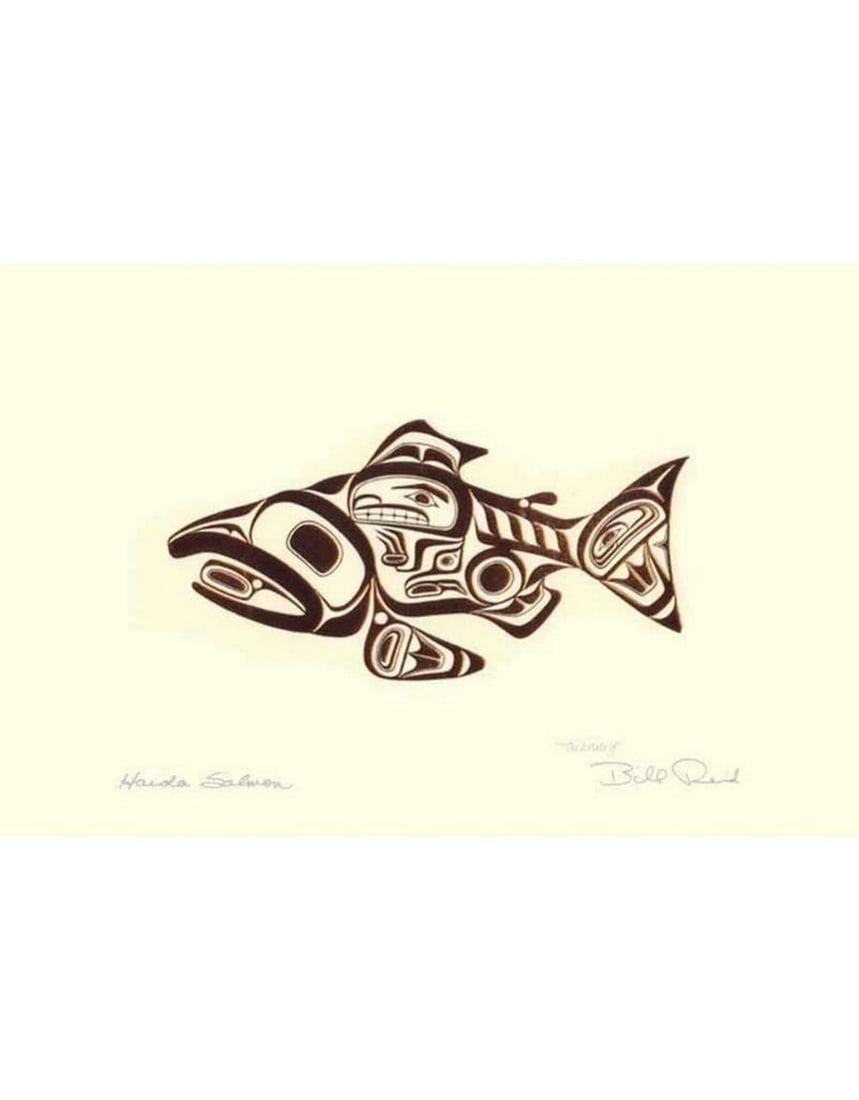 14" x 12" Bill Reids "Haida Salmon" Framed Art Print (1 of 1)
