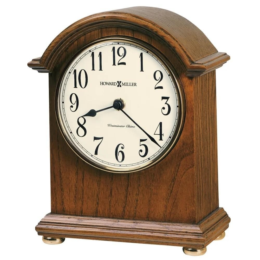 Traditional Oak Arched Mantel Clock with Hourly Chimes (1 of 2)