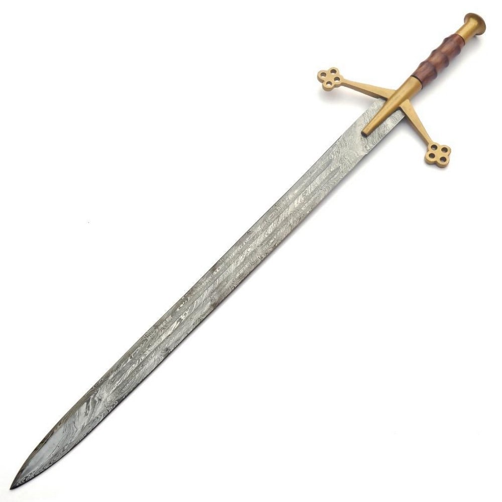 36" Brass Hilt & Pommel Damascus Long Sword (1 of 3)