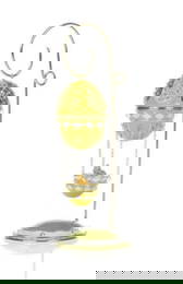 Whimsical Hot Air Balloon Adventure Cat in Green Egg Basket