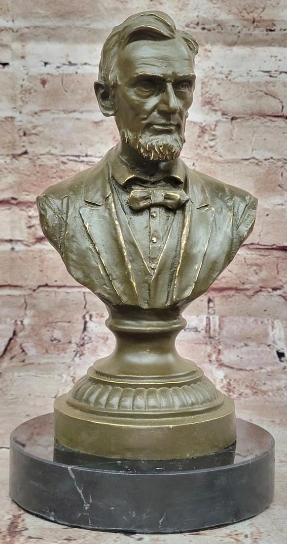 Abraham Lincoln Bronze Portrait Bust by Arrieta - 10" x 5.5" (1 of 6)