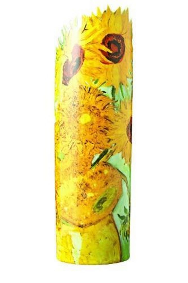 Golden Bloom Inspired By Van Gogh Ceramic Art Vase (1 of 2)