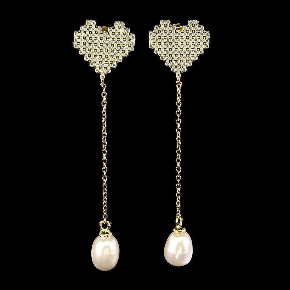 Drop White Pearl 11x8mm Simulated Cz 925 Sterling Silver Earrings: Drop White Pearl 11x8mm Simulated Cz 925 Sterling Silver Earrings Unveil the elegance of our Drop Pearl Earrings, a perfect blend of timeless beauty and modern sophistication. Each earring features a