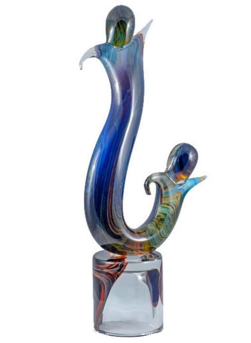 Tango Dance Sculpture – Chalcedony Murano Glass (1 of 1)
