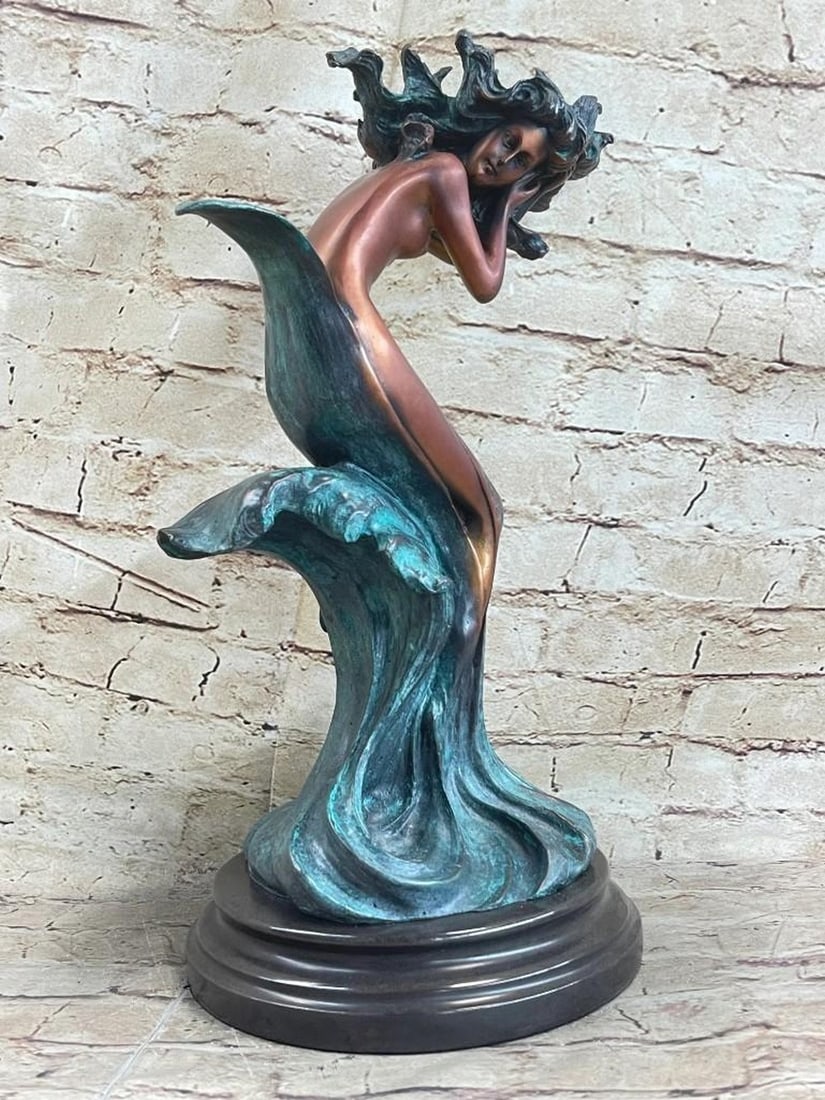Nude Mermaid Bronze Sculpture (1 of 3)