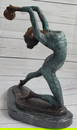 Rhythmic Gymnast Original Bronze Statue with Green Patina Signed by Collett - 15" x 16"