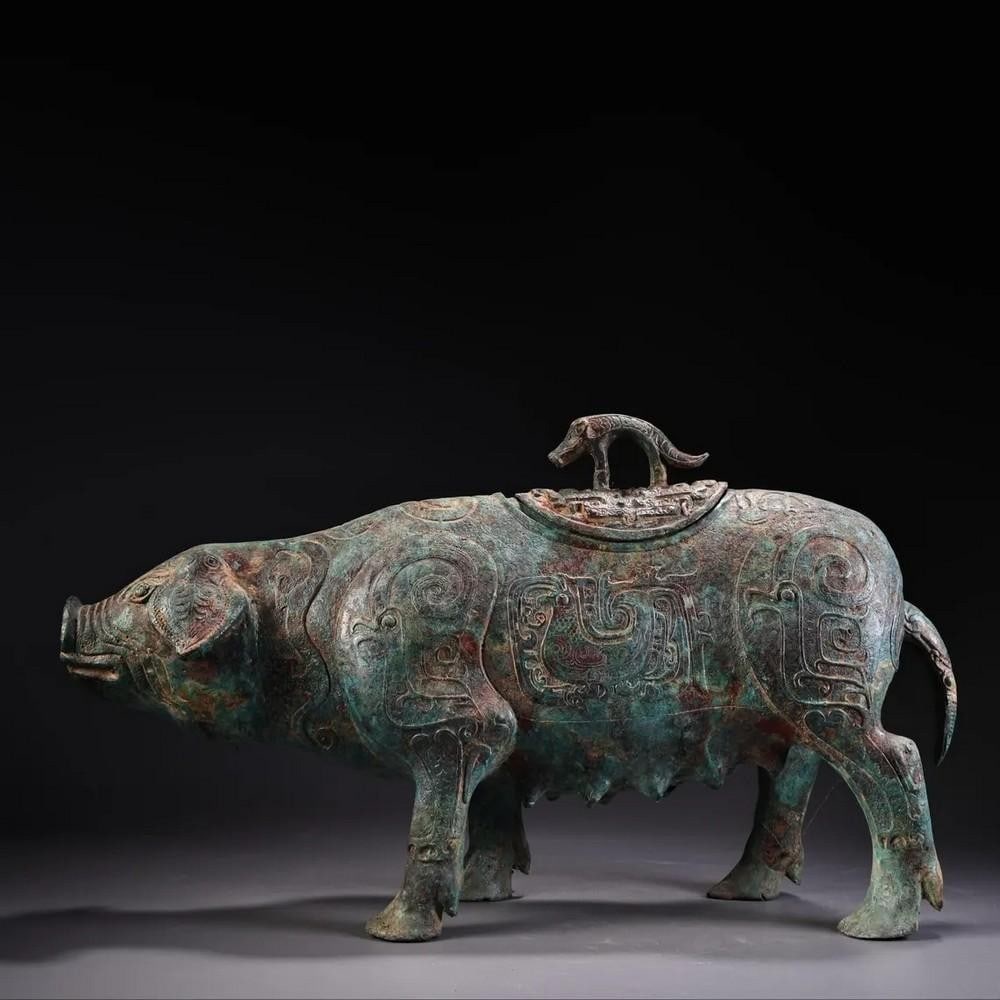 Antique Bronze Pig Statue (1 of 7)