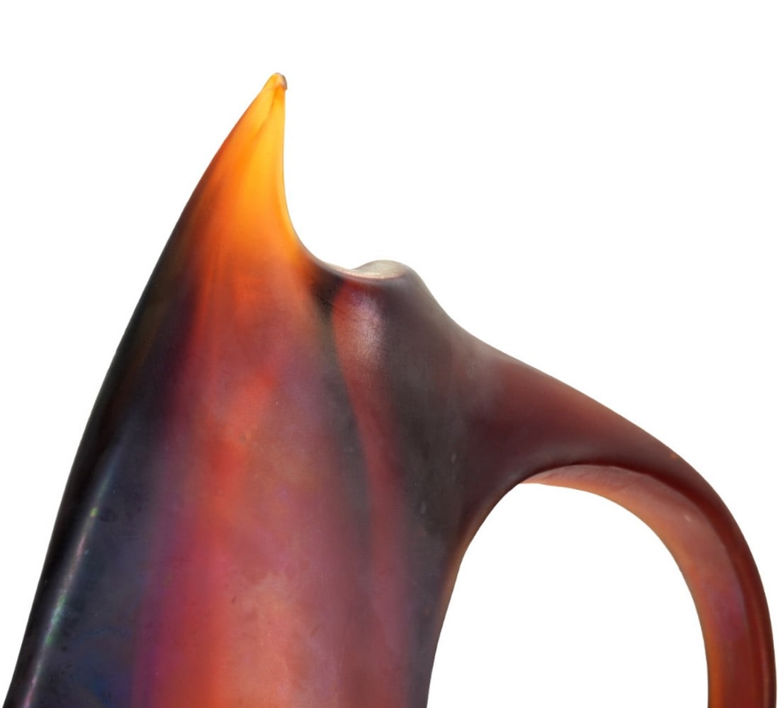 Murano Glass Vase Ansa Black and Amber – Tribute to the "Anse Volante" Series - 5