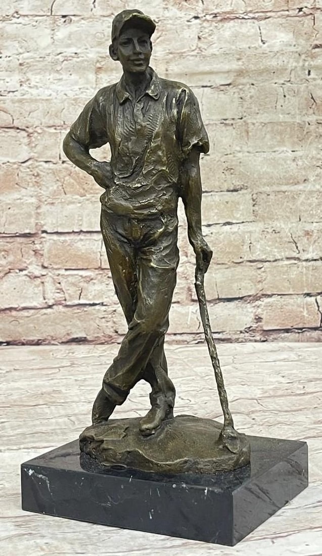 Signed Original Champion Golfer Tiger Woods Bronze Sculpture - 13" x 6" (1 of 7)