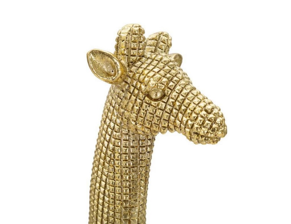 Golden Giraffe Statue with Check Pattern - 3