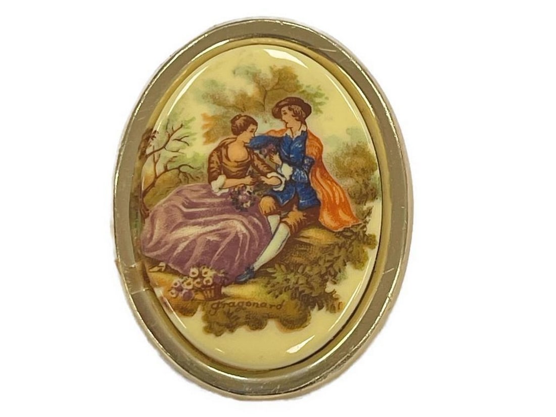 Artisanal Gold-Framed Couple Brooch (1 of 3)