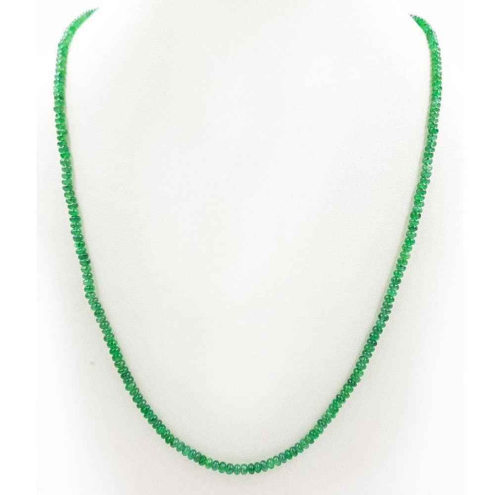 Single Strand 3.3mm Plain Emerald Beads Necklace (1 of 1)