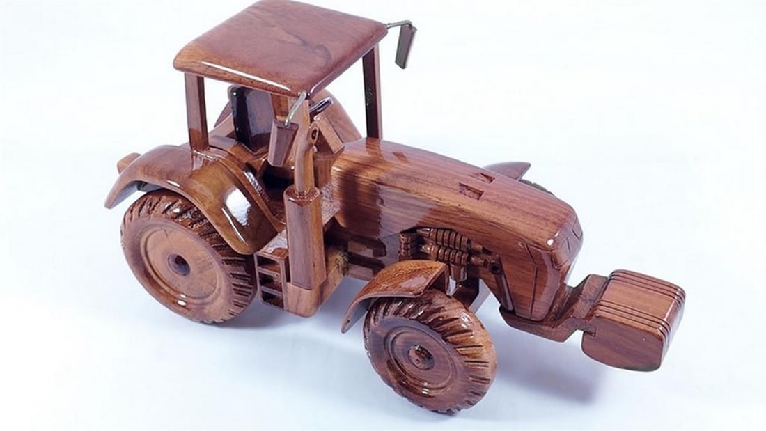 John Deere Tractor Wooden Model - 2