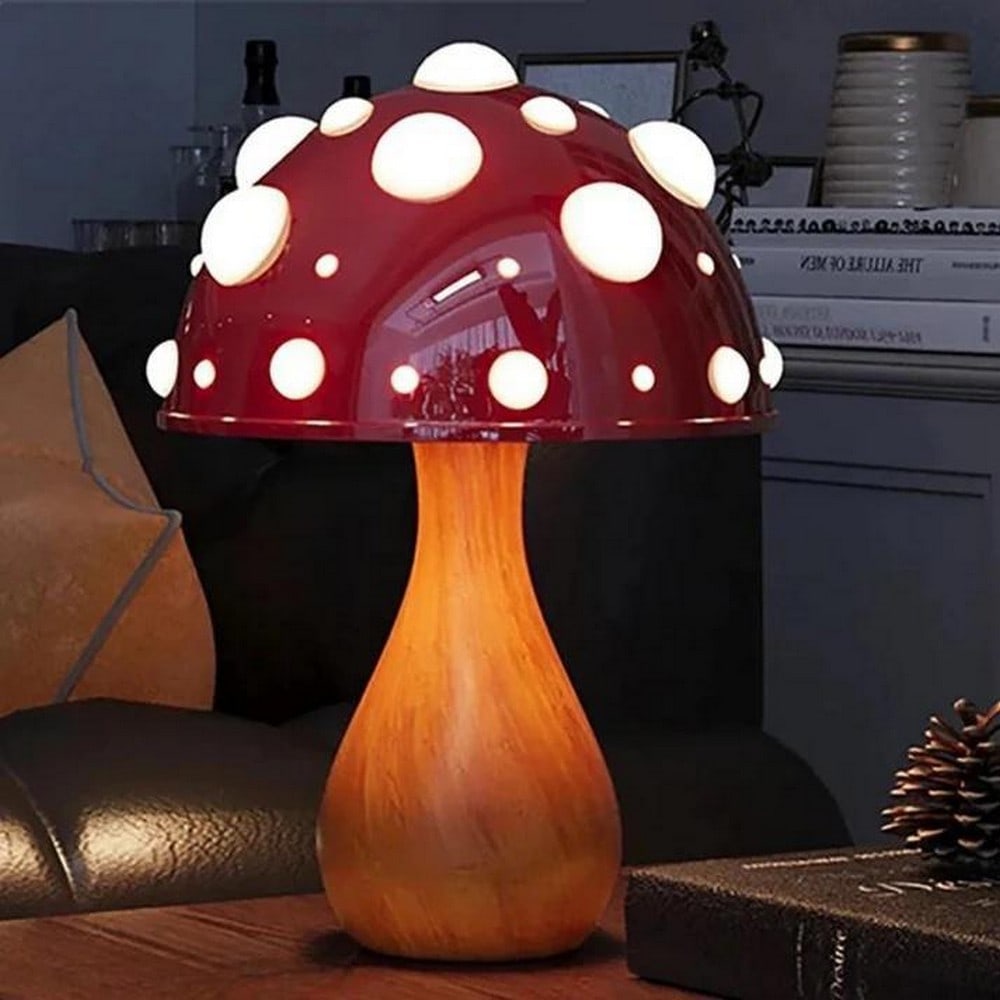Mushroom-Shaped LED Table Lamp: Mushroom-Shaped LED Table Lamp Introduce a touch of enchantment to your space with our Mushroom Table Lamp, a sophisticated illuminating masterpiece designed to complement any setting. Crafted
