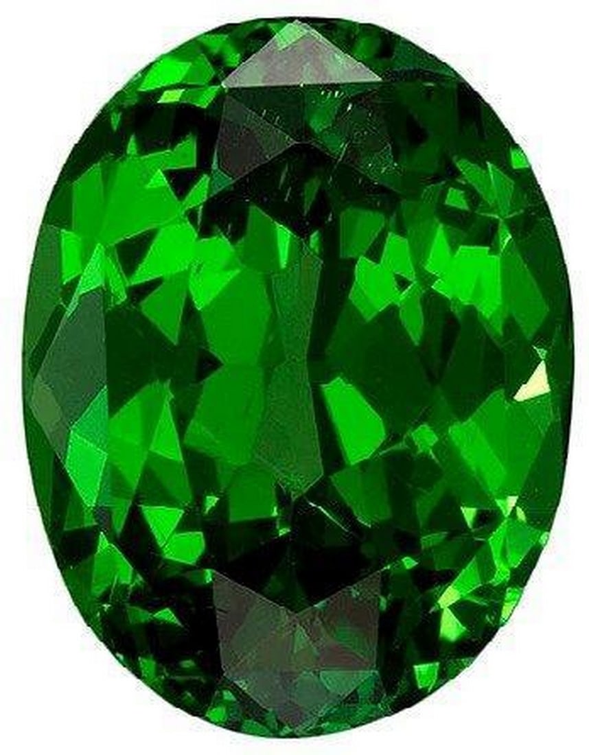 Rich Green Extra Fine Natural Chrome Diopside - Oval: Natural Gems Only: 100% Earth Mined