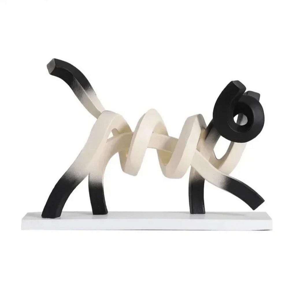 Shadow Stalker Cat Abstract Sculpture: Shadow Stalker Cat Abstract Sculpture This abstract statue embodies the grace and playful spirit of a cat through a sleek, modern design. Ideal as a desk ornament or room accent, its artistic twisted-