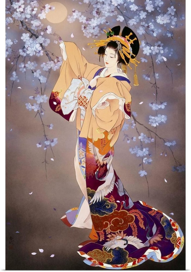 Yoi Wall Art Print: Yoi Wall Art Print By Haruyo Morita Contemporary colorful Asian art of a Geisha in beautiful ornate clothing. Width: 20 inches Height: 30 inches View photos for further details.