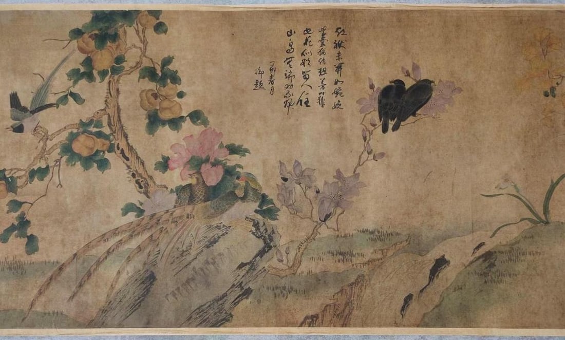 Birds & Flowers Paper Scroll by Zhao Ji (1 of 1)