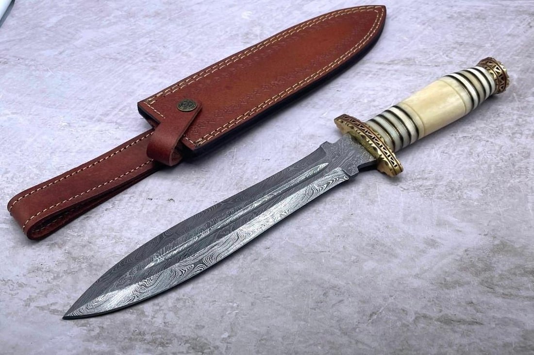 Midnight Warrior Damascus Dagger - 4