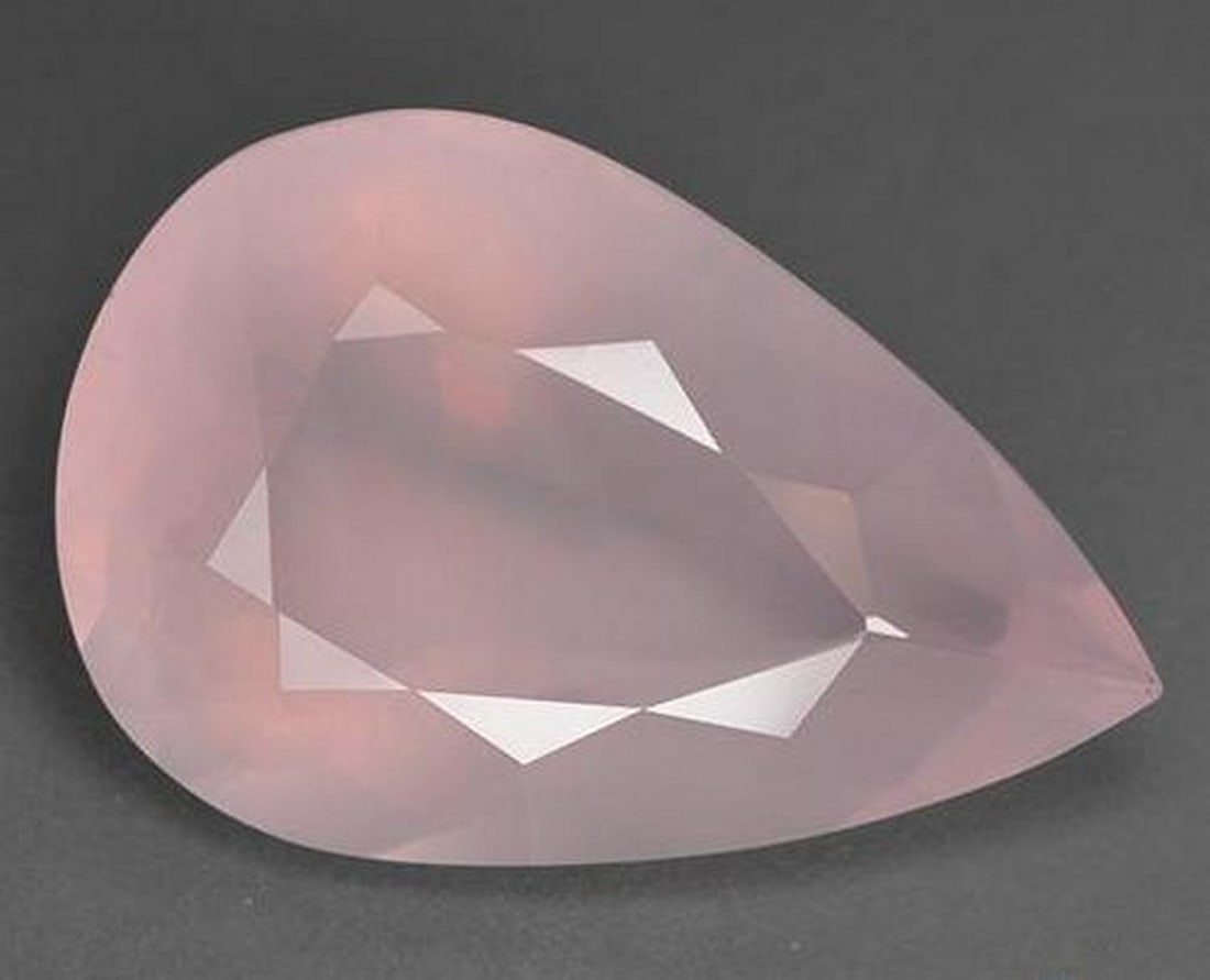 43.39ct Natural Rose Pink Rose Quartz, Pear, Transparent (1 of 3)