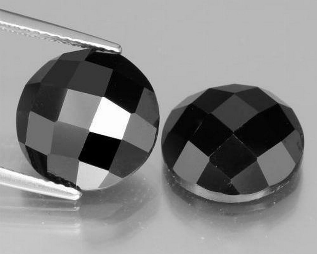 13.54ct Natural Black Spinel Gems, Round, Opaque (1 of 3)