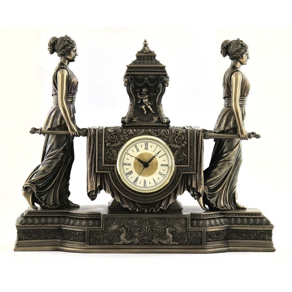 Women Carrying Urn Bronze Mantel Clock (1 of 2)