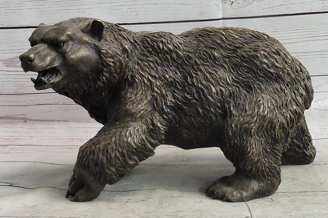 Fierce Bear Bronze Sculpture - 2