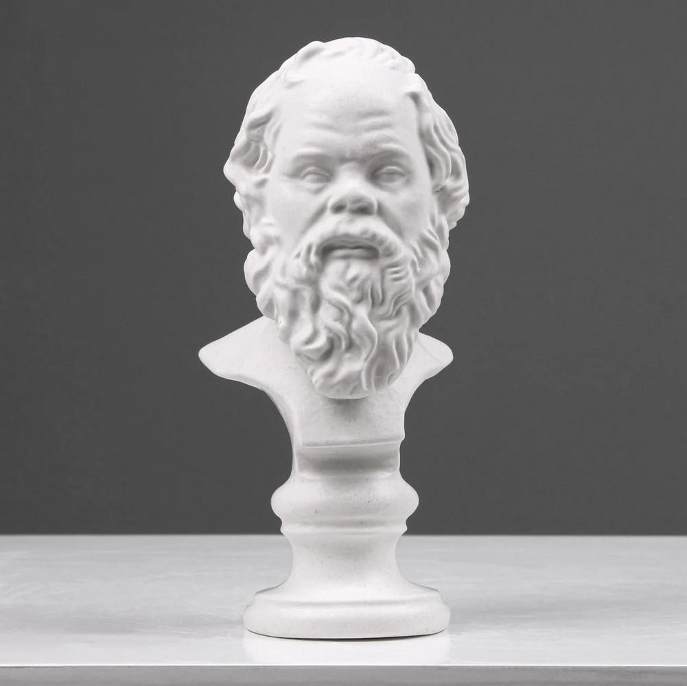 Miniature Marble Bust Suclpture of Socrates - (1.5lbs): Miniature Marble Bust Suclpture of Socrates - (1.5lbs) Immerse yourself in the wisdom of antiquity with our miniature cast marble bust of Socrates, the esteemed Greek philosopher. Despite its reduced