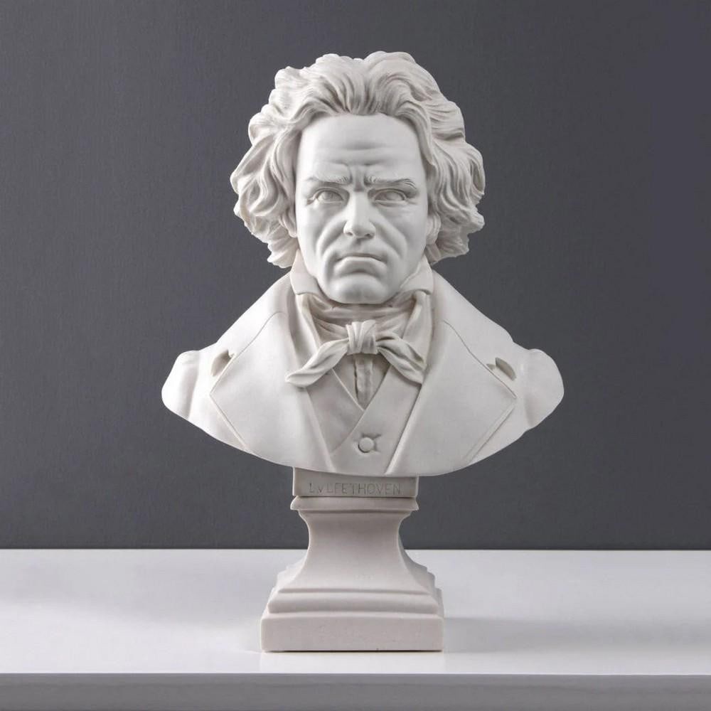 Ludwig van Beethoven Bust Carrara Marble Sculpture - (6.4lbs) (1 of 7)