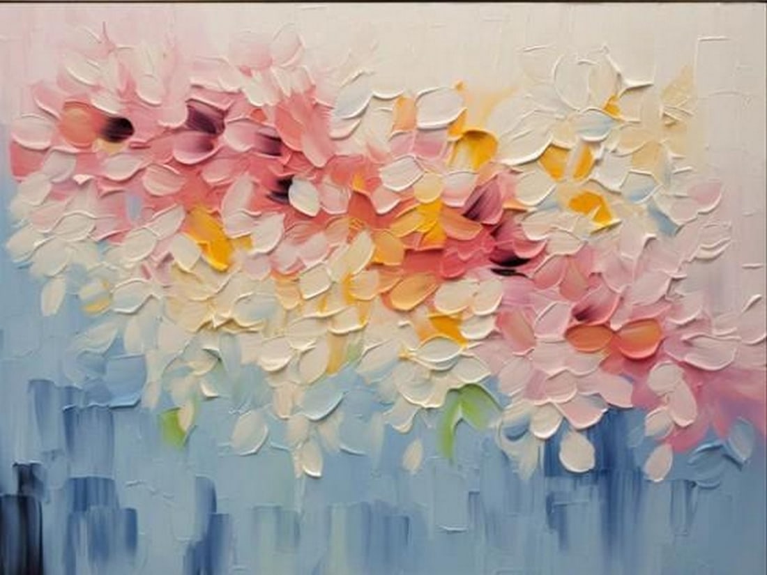 Burst of Bloom: Burst of Bloom Burst of Bloom celebrates nature’s vibrancy through an explosion of oversized, colorful petals that sweep boldly across the canvas. Layered in dynamic brushstrokes and radiant hues,