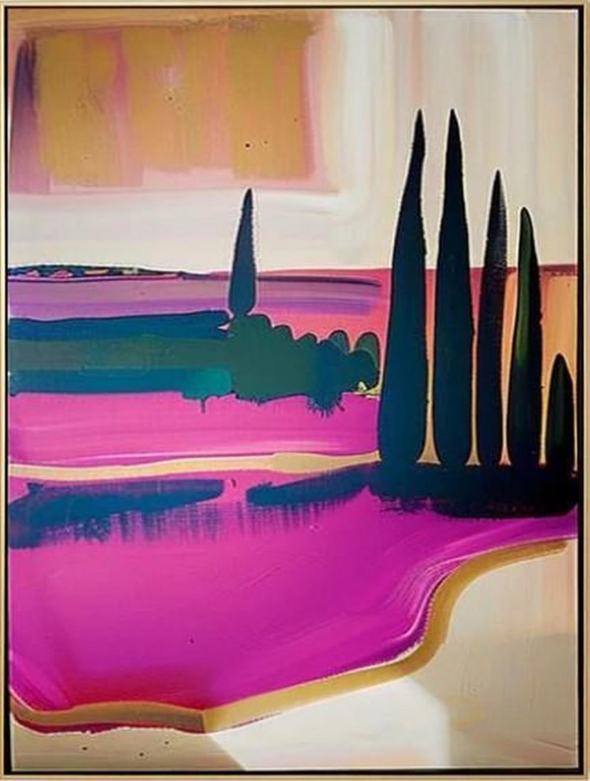 Blush Horizon: Blush Horizon Blush Horizon is a sweeping abstract landscape awash in soft pinks, warm rose tones, and hints of gold and ivory. The expansive composition suggests an imagined place—where sky