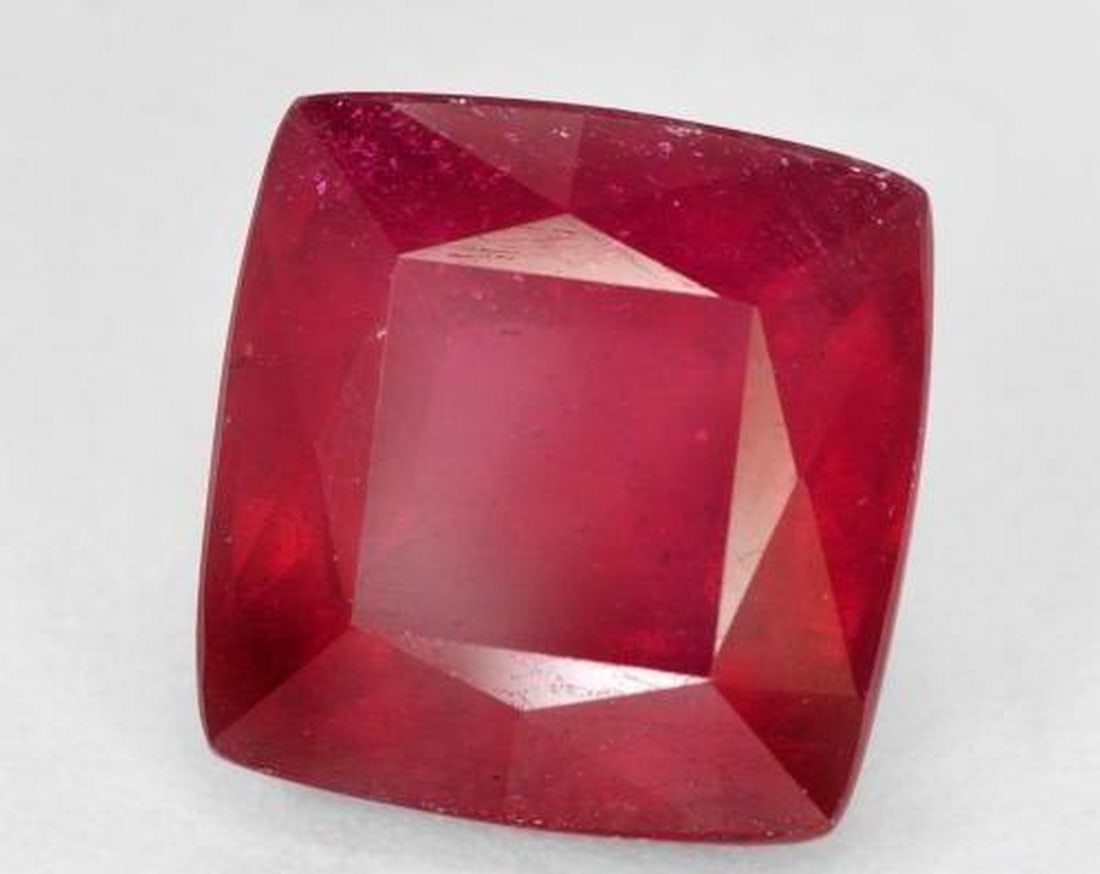Dark Red Ruby Cushion-Cut Gemstone - 3
