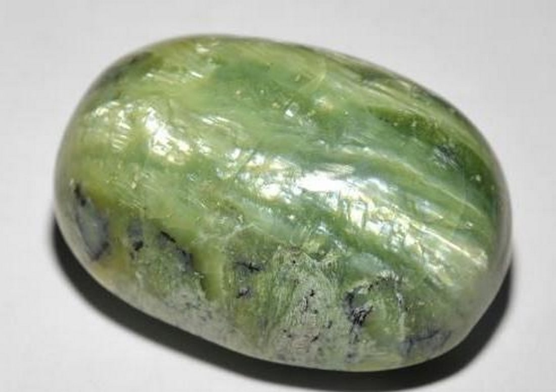 Medium Green Cat’s Eye Opal Oval Cabochon Gemstone (1 of 3)