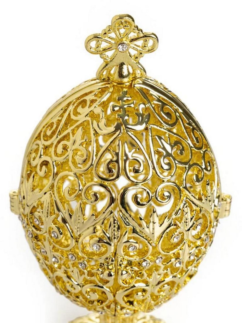 Elegant Gold Easter Egg Trinket Box - 4