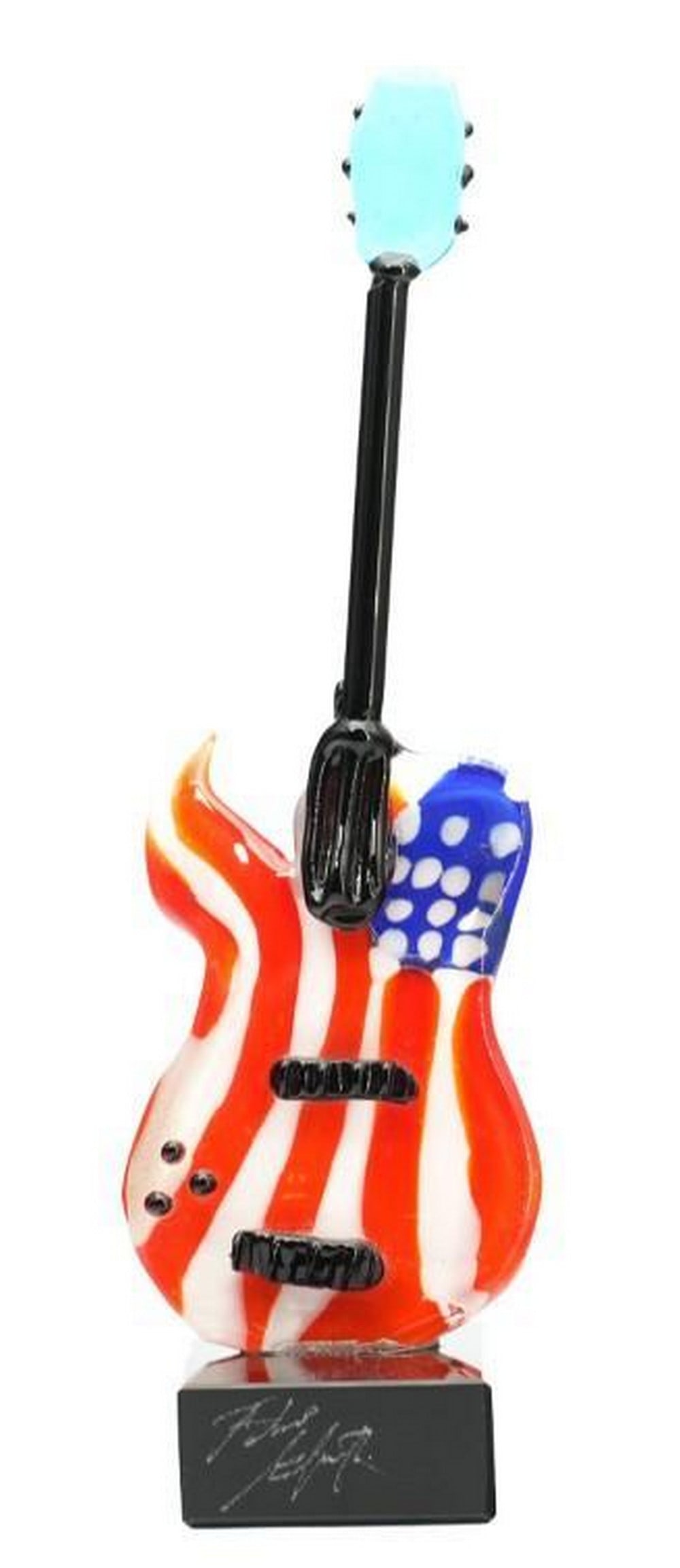 Murano Glass Guitar Figurine – USA Flag Design (1 of 2)