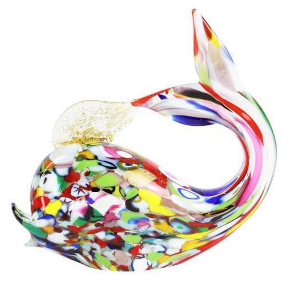 Murano Glass Whale Figurine: Murano Glass Whale Figurine This elegant Murano glass whale captures the graceful spirit of the sea with its fluid form and shimmering surface. Handcrafted by skilled artisans using traditional