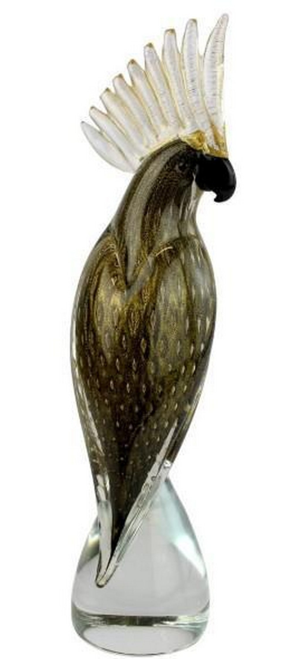 Black Murano Glass Parrot Sculpture: Black Murano Glass Parrot Sculpture Sleek and commanding, this black Murano glass parrot sculpture embodies elegance with a bold edge. Expertly handcrafted, its streamlined form and glossy finish