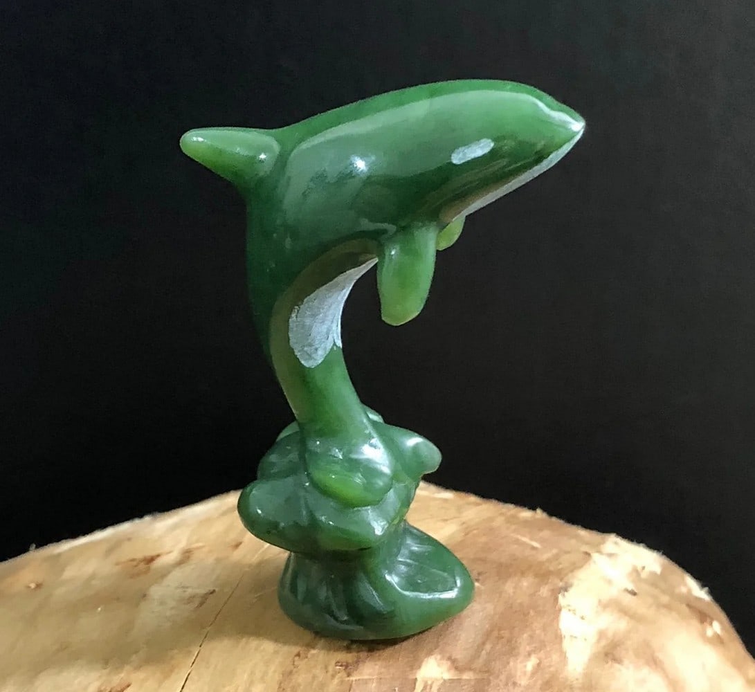 Canadian Nephrite Orca Jade Carving (1 of 5)