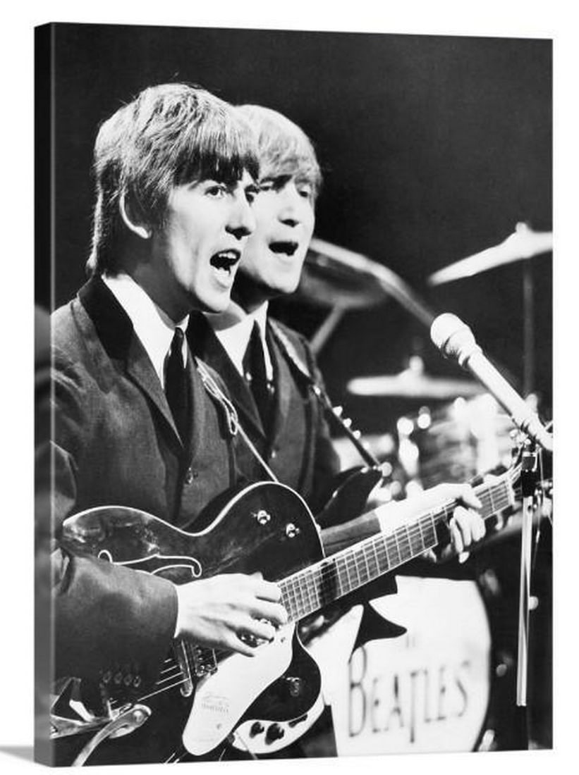 George Harrison & John Lennon Stretched Canvas Print (1 of 2)