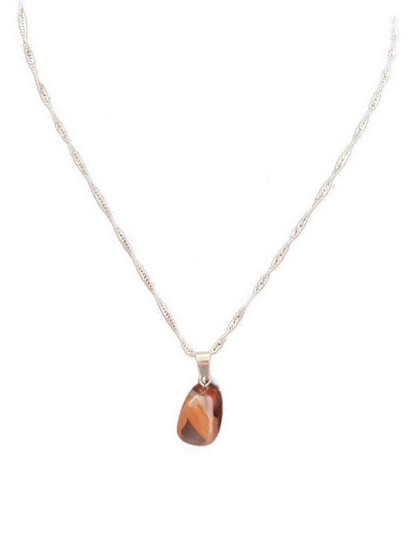 Grand Tiger Stone and Sterling Silver Handmade Irregular Natural Healing Amulet (1 of 2)