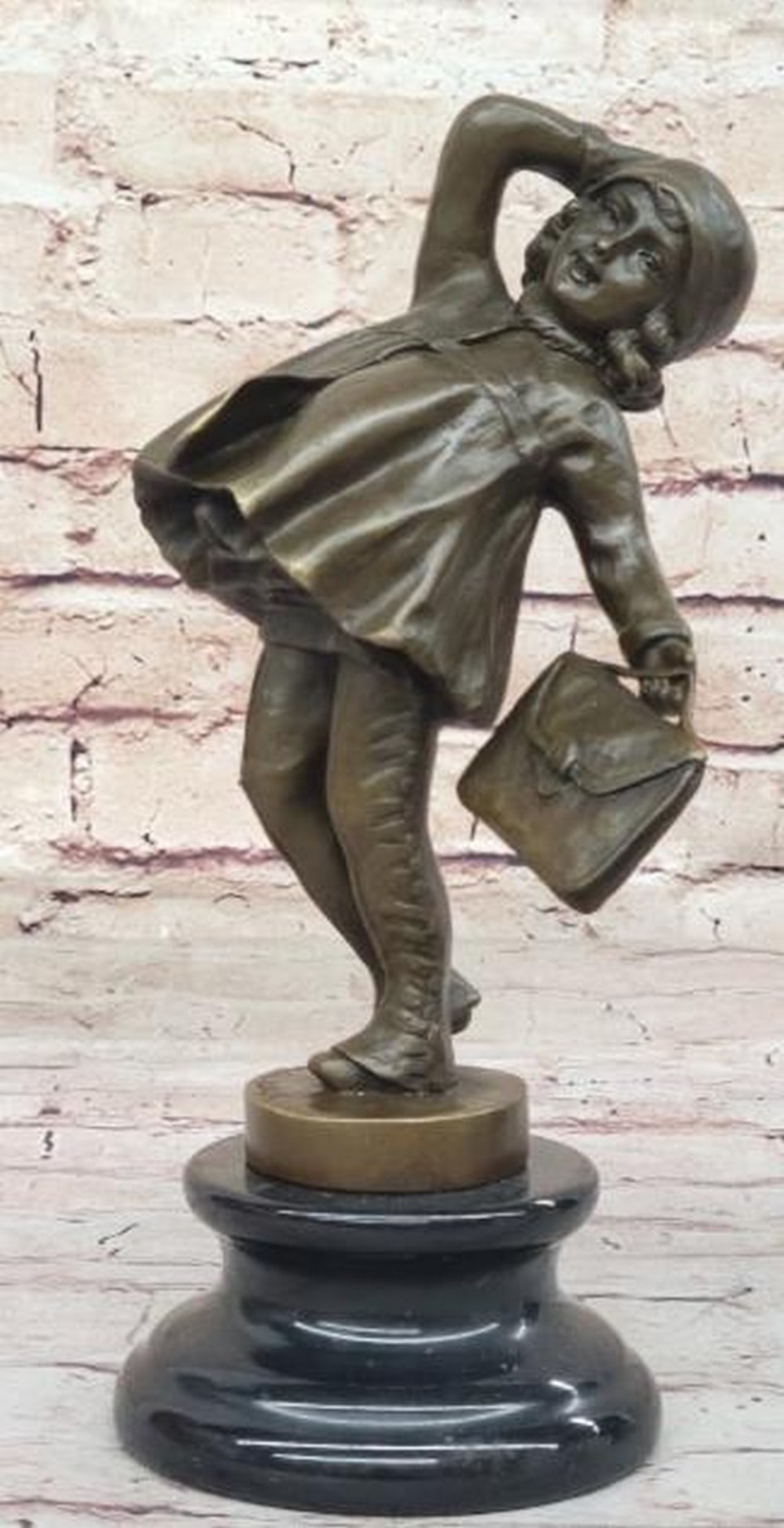 Little Scholar Reproduction Bronze Sculpture - 9" x 5" (1 of 8)