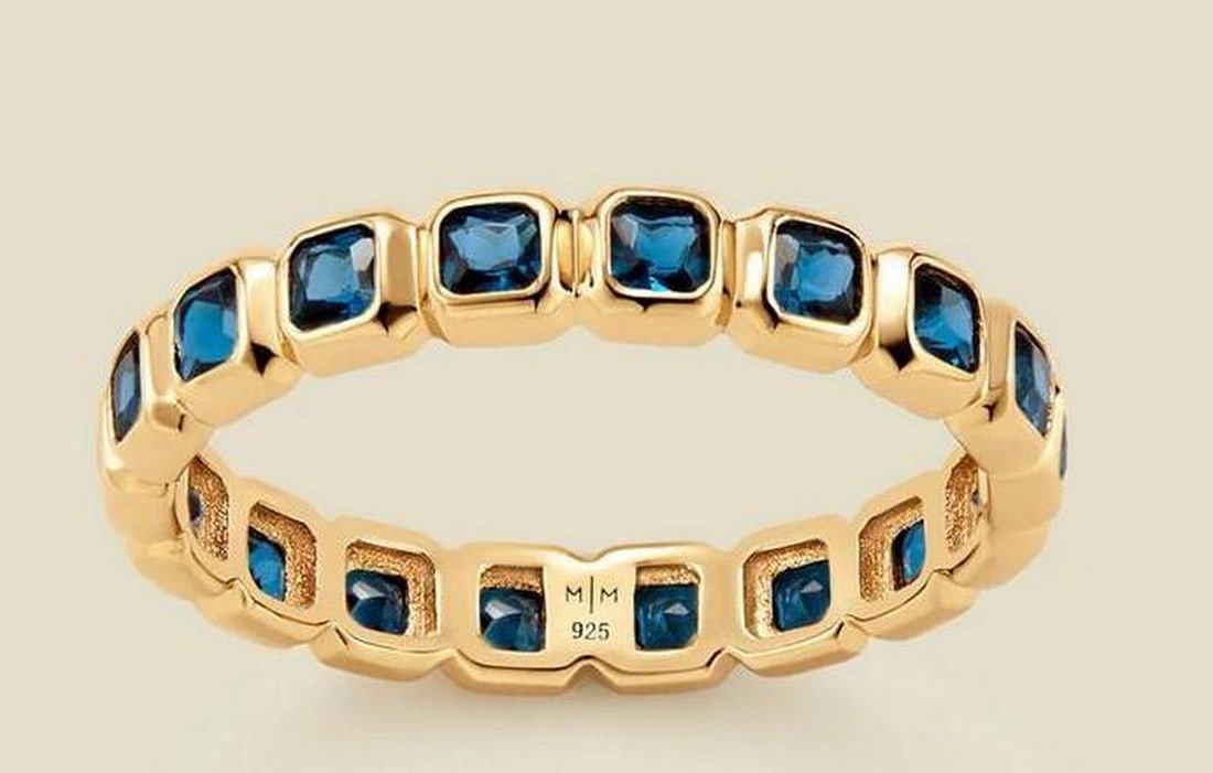 September Birthstone Sapphire Eternity Ring - Size 7 (1 of 2)