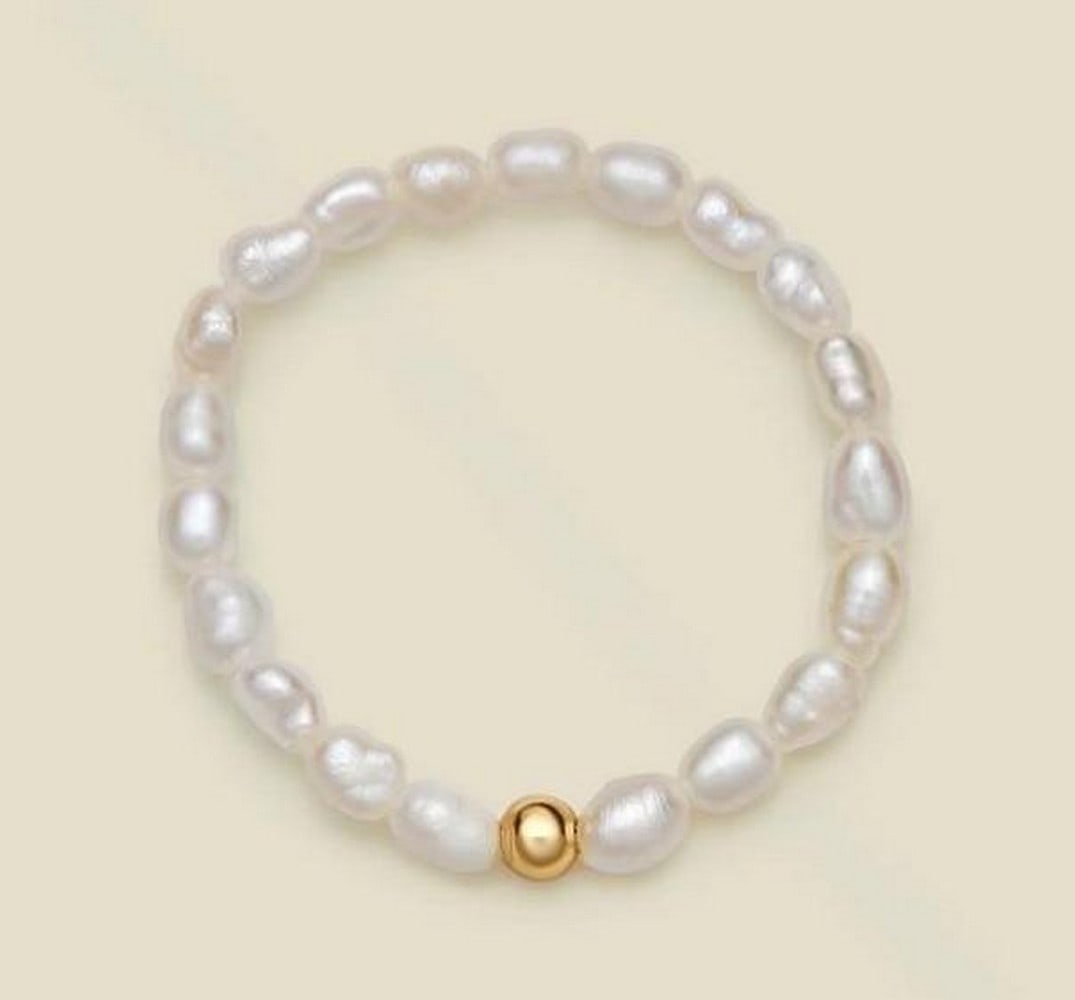 Pearl Strand Ring – Gold Vermeil, Size 6: Pearl Strand Ring – Gold Vermeil, Size 6 A delicate ring featuring a strand of 2-2.5mm freshwater rice pearls arranged around a gold vermeil band. The pearls offer a subtle texture and natural