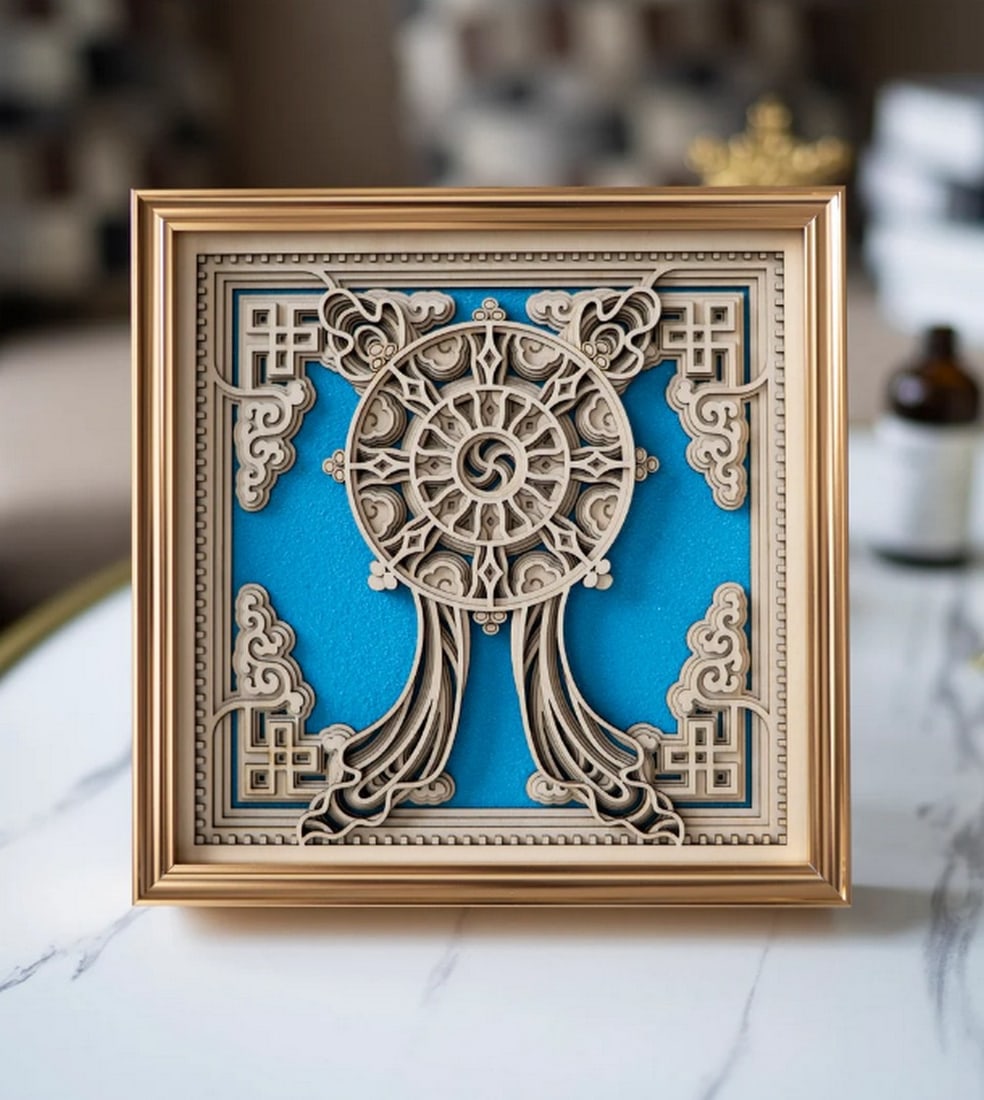 Chakra Multi-layer Laser Cut Wood Carving: Chakra Multi-layer Laser Cut Wood Carving This multi-layered wood art adds a graceful and distinctive touch to your home. Designed with intricate details, it offers a captivating visual