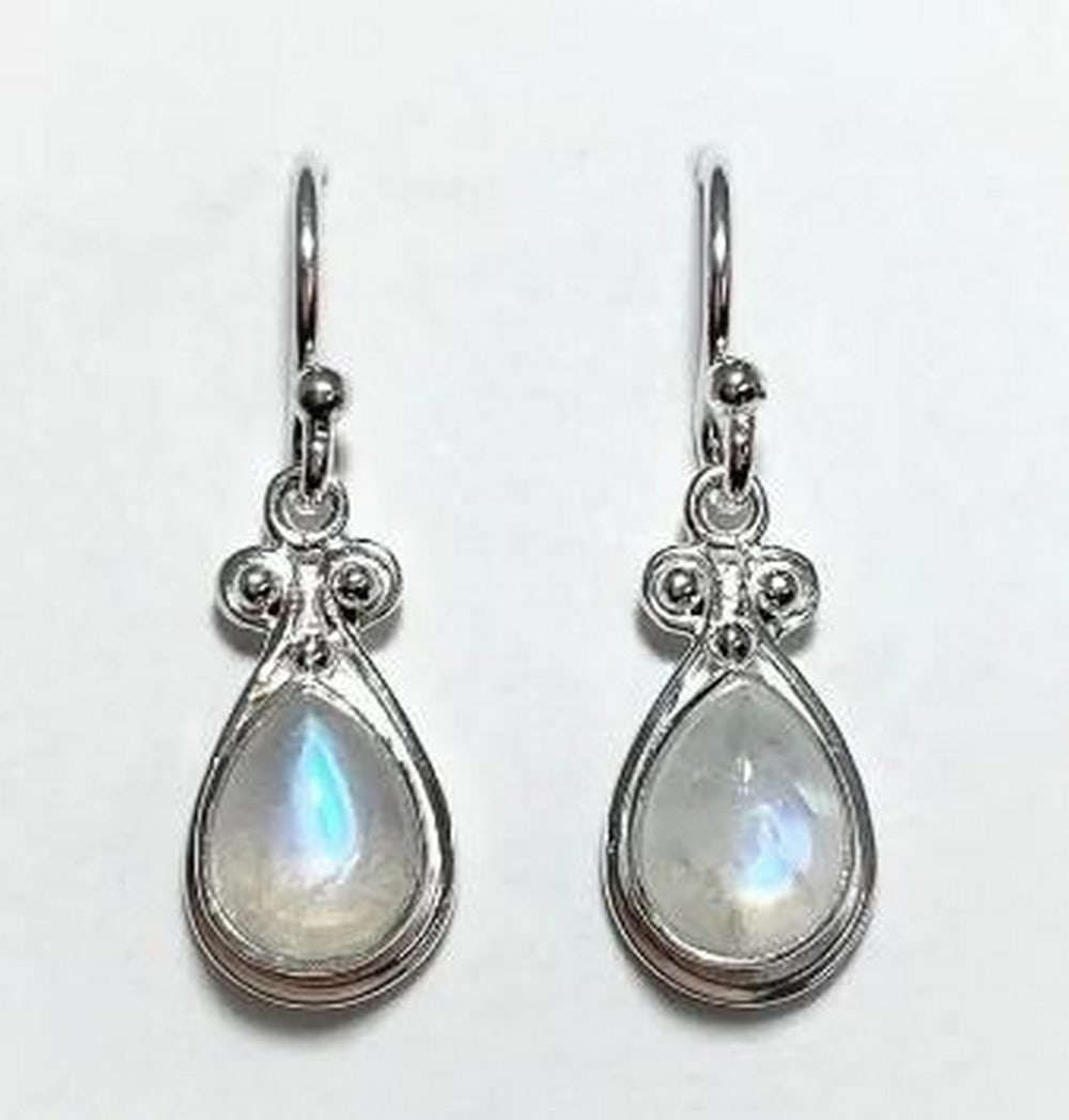 Rainbow Moonstone Drop Earrings - 3