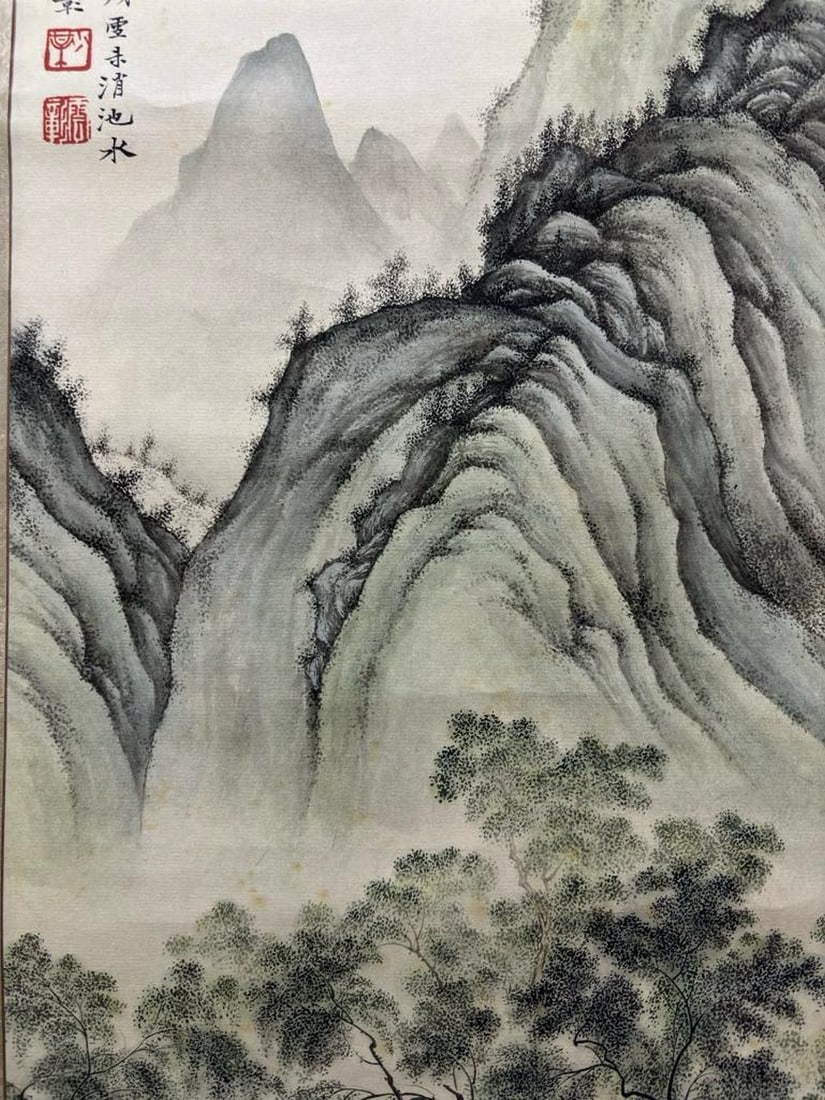 Hand-Painted Landscape Scroll - 4