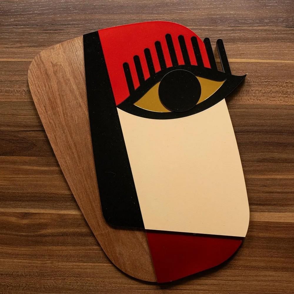 Abstract Wooden Wall Mask – Contemporary Art Decor (1 of 4)