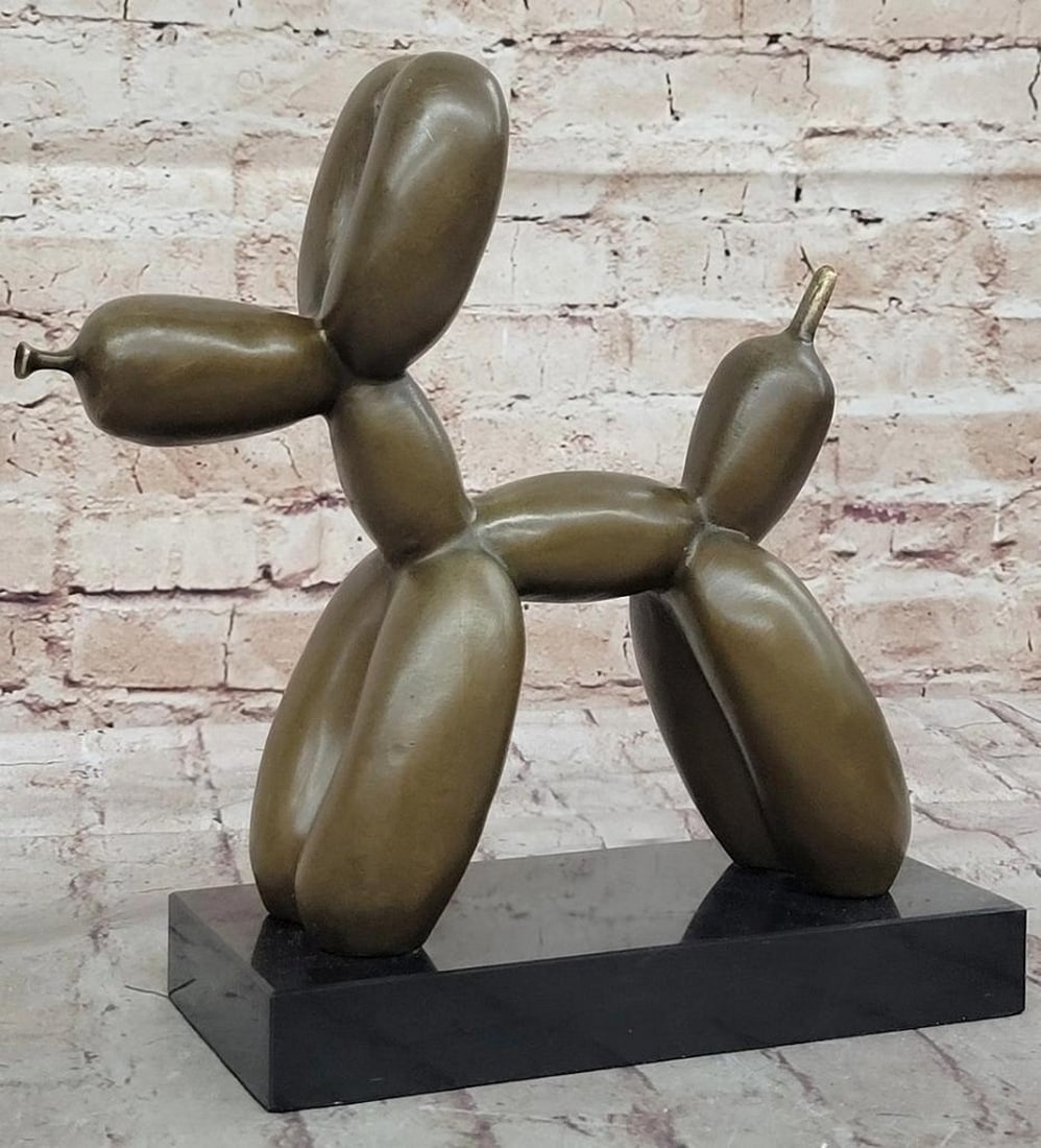 Modern Bronze Balloon Dog Sculpture - Limited Edition Signed and Numbered - 10" x 9.5" (1 of 7)
